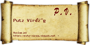 Putz Virág névjegykártya